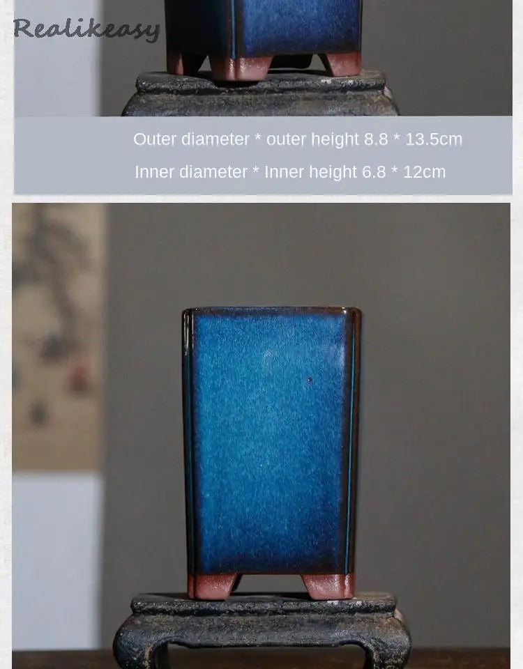 Blauer bonsai topf