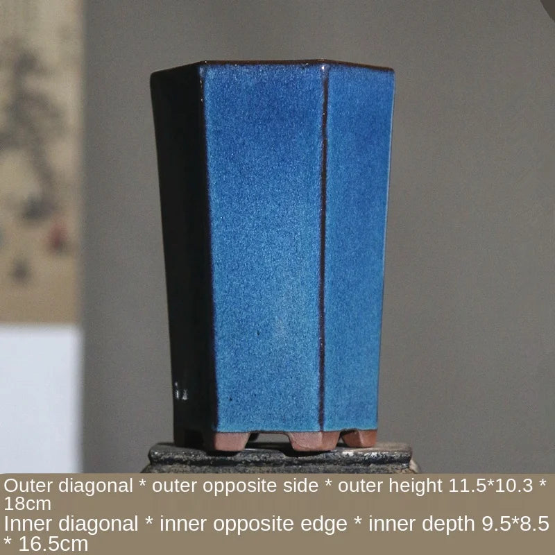Blauer bonsai topf