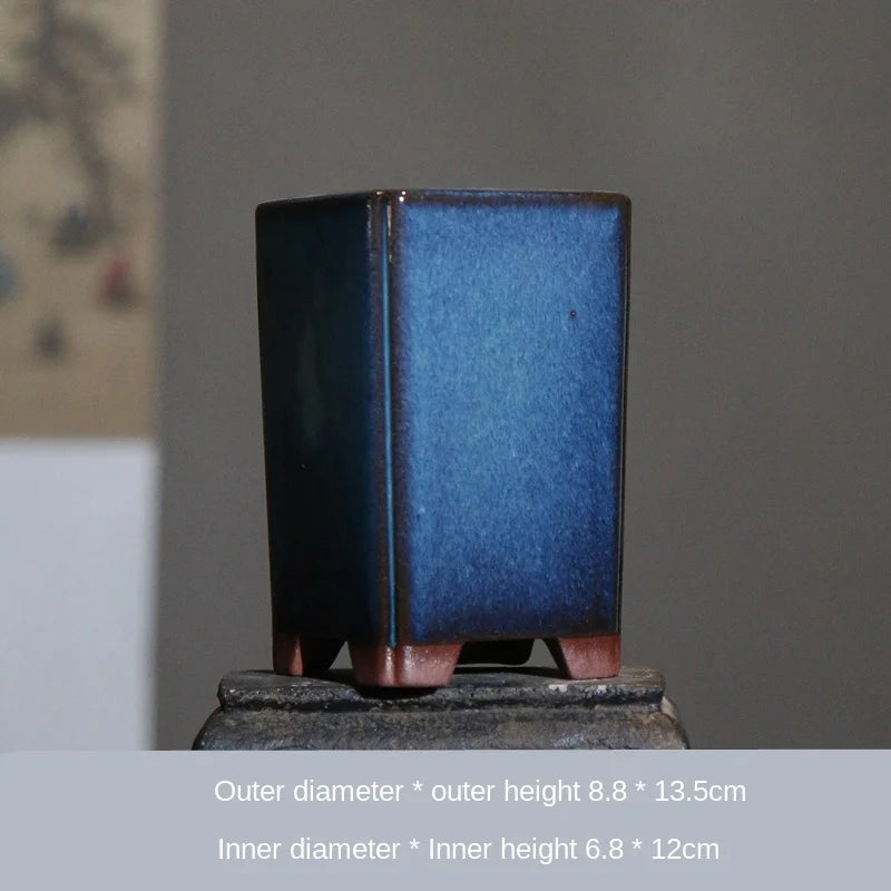 Blauer bonsai topf