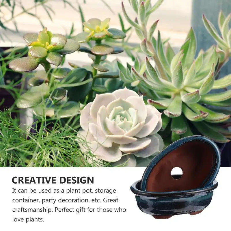 2 Pcs Ceramic Flowerpot Creative Design For Office nament Succulent Planter Small Flowers High Quality Chinese Style Clay Pot