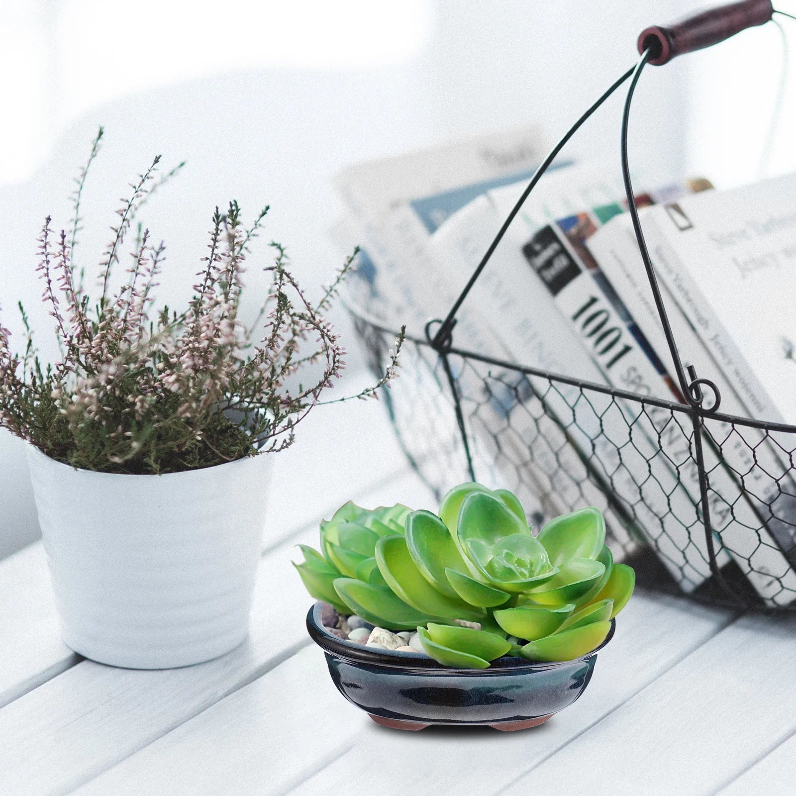 2 Pcs Ceramic Flowerpot Creative Design For Office nament Succulent Planter Small Flowers High Quality Chinese Style Clay Pot